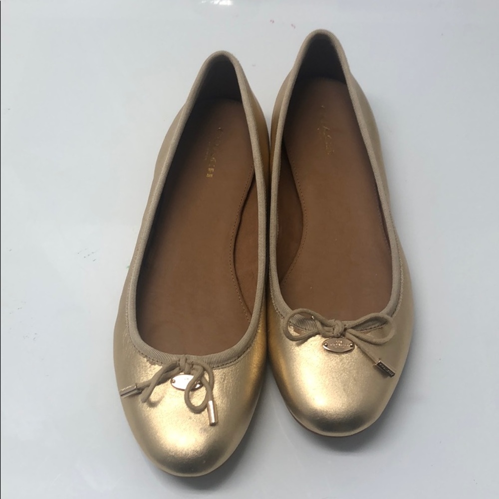 Gold Coach ballet flats